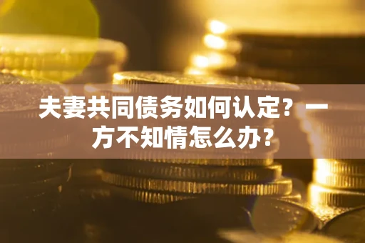 北京夫妻共同债务如何认定？一方不知情怎么办？