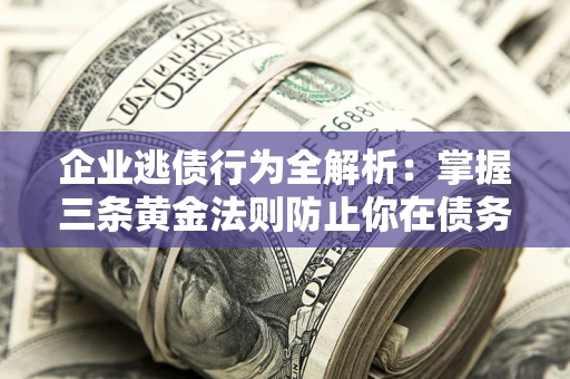 北京企业逃债行为全解析：掌握三条黄金法则防止你在债务乱局中“踩雷”