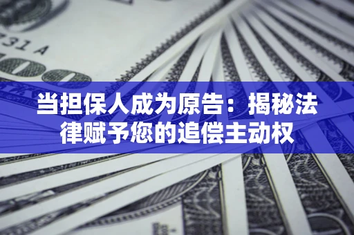 北京当担保人成为原告:揭秘法律赋予您的追偿主动权 北京当担保人成为原告:揭秘法律赋予您的追偿主动权